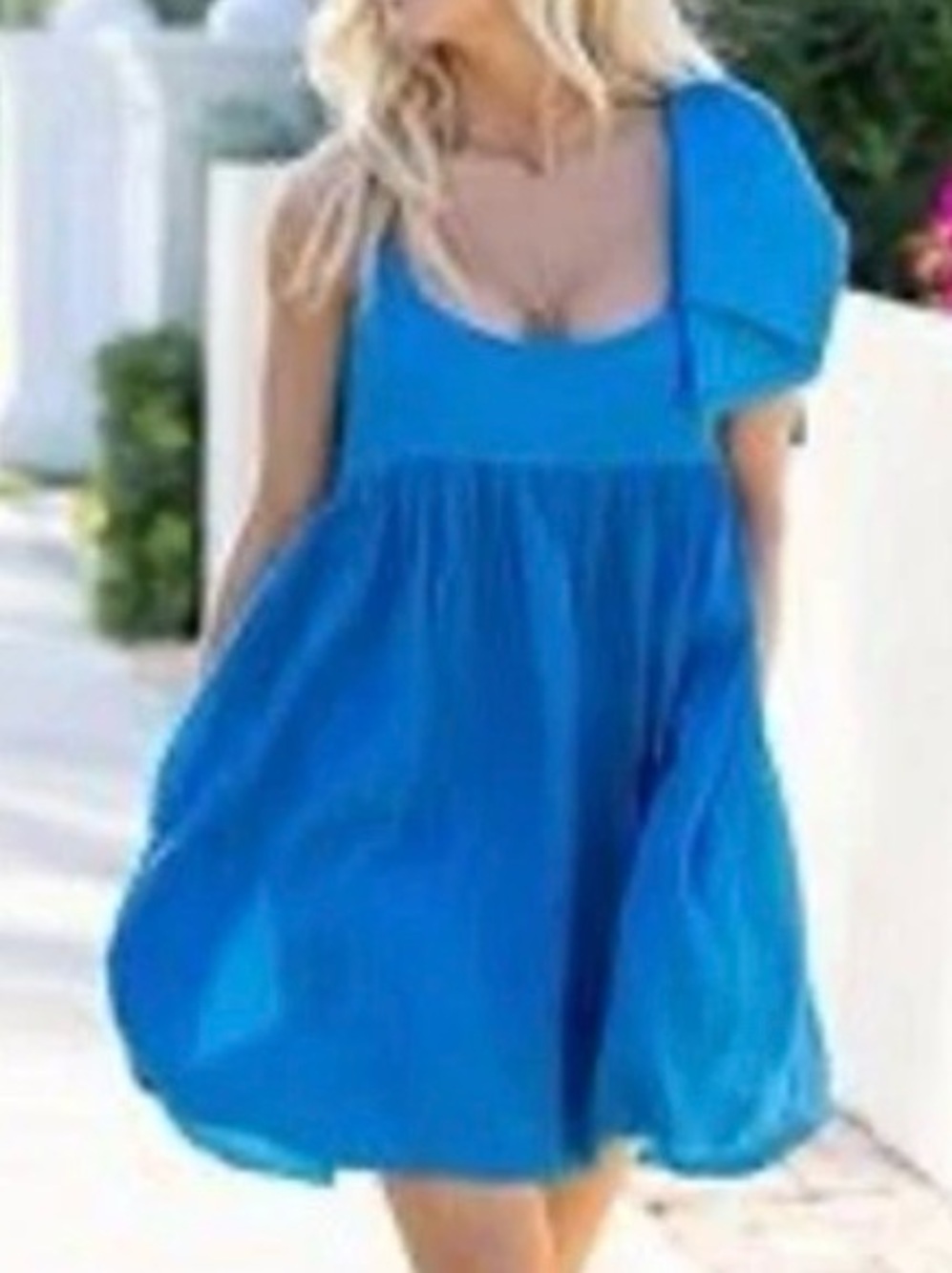 Gianni Bini x Jess Southern Lennon Crinkled Scoop Neck Bow Shoulder